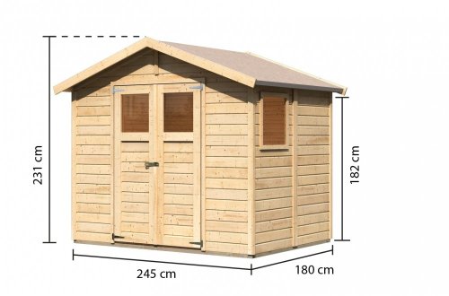 Dřevěný zahradní domek 245 x 180 cm Dekorhome
