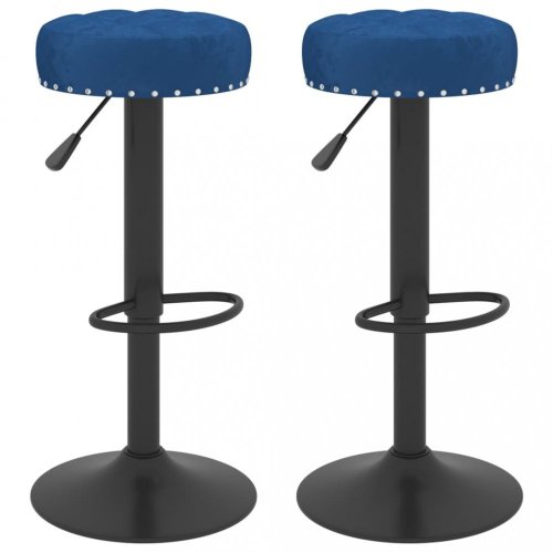 Barové stoličky 2 ks zamat / kov Dekorhome - BAREVNÁ VARIANTA: Modrá