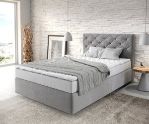Boxspring postel Dream-Great 120x200 cm mikrovlákno šedá s matrací