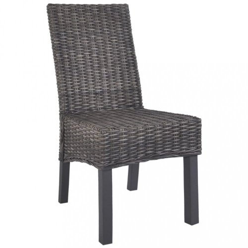 Jídelní židle 6 ks ratan / mangovník Dekorhome - BAREVNÁ VARIANTA: Černá