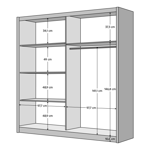 Šatníková skriňa BAJADERO 2D-200