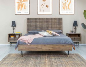 Posteľ Maze MAZK01 180 cm + 2 nočné stolíky MAZB02
