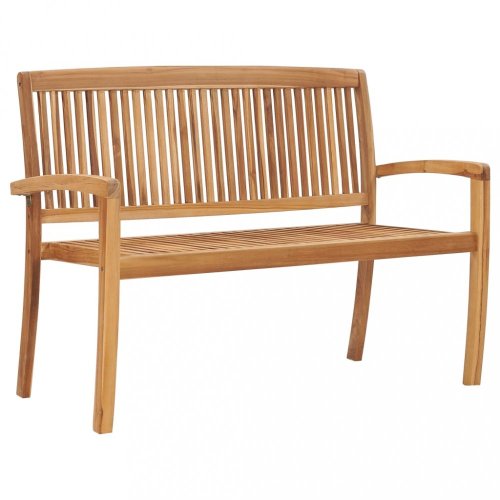 Zahradní lavice teak / látka Dekorhome