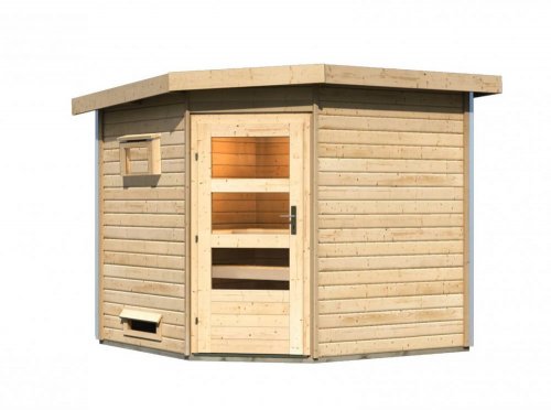 Venkovní finská sauna HEIKKI Dekorhome - BAREVNÁ VARIANTA: Přírodní dřevo