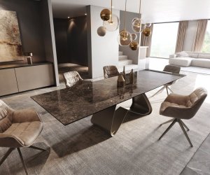 Jídelní stůl Edge 200-300x100 keramika Laminam® Emperador Extra