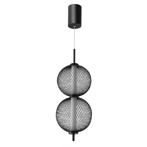 Závesná lampa PUMA s drôteným tienidlom a guľovými tienidlami 14 x 38 cm – dizajnové LED osvetlenie obývačky 3000K