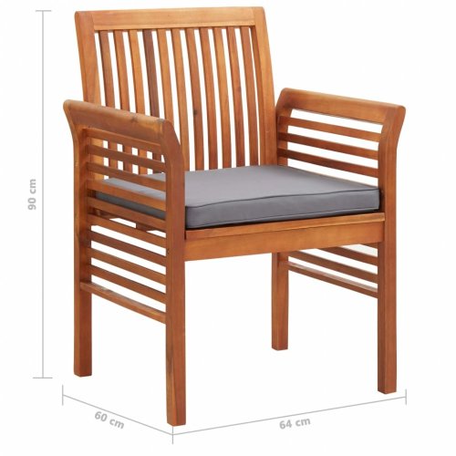 Zahradní jídelní židle 2 ks akáciové dřevo Dekorhome - BAREVNÁ VARIANTA: Šedá