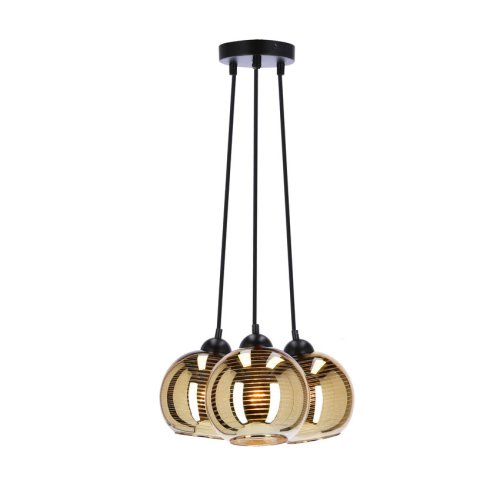 Závesná lampa Trio, tienidlo e27, zlatá