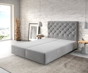 Boxspring postel Dream-Great 140x200 cm mikrovlákno šedá