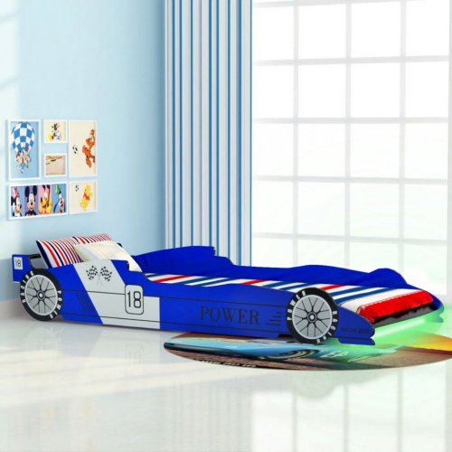 Detská posteľ závodné auto s LED svetlom Dekorhome - BAREVNÁ VARIANTA: Modrá