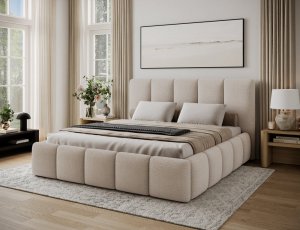 Posteľ Edvige + Drevený rám + plynový piest + kontajner 160x200