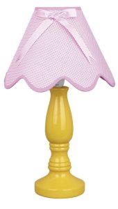 Keramická nočná lampa na stolík žltá a ružová E27 Lola