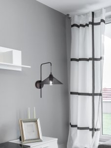 Čierna kovová nástenná lampa E27 Kiruna Ledea