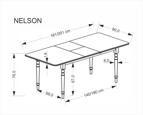 Rozkladací jedálenský stôl NELSON
