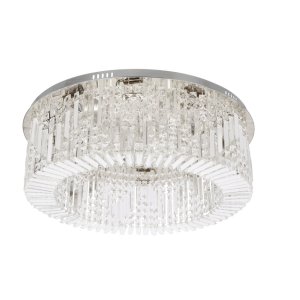 Stropní lampa MARANGA chromový plafond 10x10W E14 bezbarvé krystaly