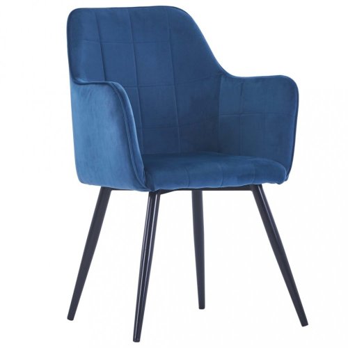 Jídelní židle 6 ks samet / ocel Dekorhome - BAREVNÁ VARIANTA: Modrá