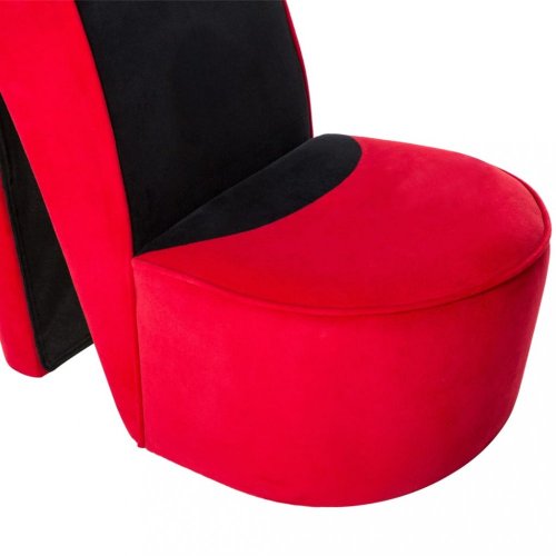 Kreslo v tvare topánky zamat Dekorhome - BAREVNÁ VARIANTA: Červená