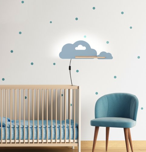 Detská nástenná lampička CLOUD LED - BAREVNÁ VARIANTA: Modrá