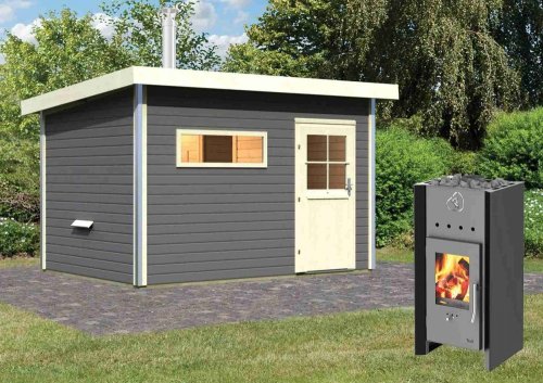 Vonkajšia fínska sauna SKROLLAN 2 vr. kachlí