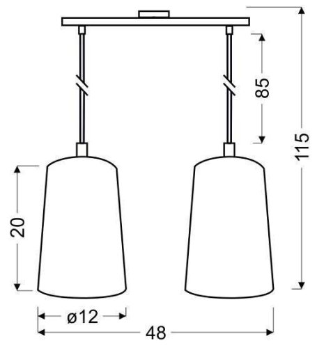Závěsná lampa 2xE27 48cm bílá VISTA