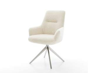 Jídelní židle Zelia-Flex s područkami plyšový manšestr béžová