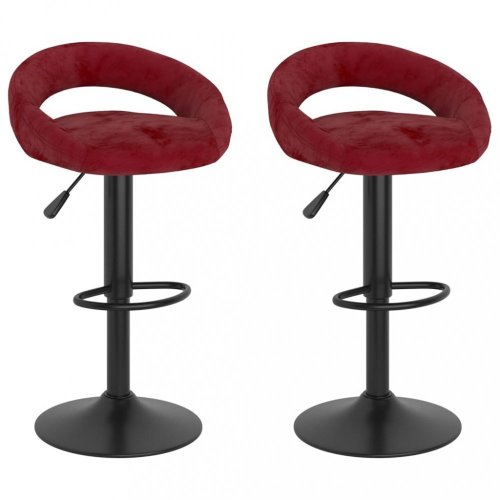 Barová židle 2 ks samet / kov Dekorhome - BAREVNÁ VARIANTA: Růžová