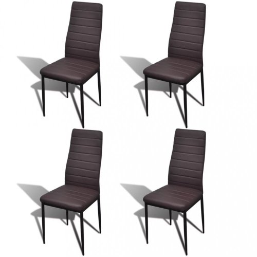 Jídelní set 4+1 umělá kůže / kov / sklo Dekorhome