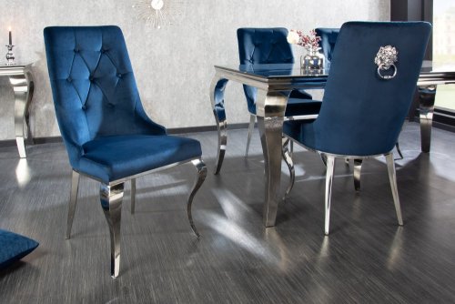 Chesterfield jídelní židle 2 ks ZETHOS Dekorhome - BAREVNÁ VARIANTA: Modrá
