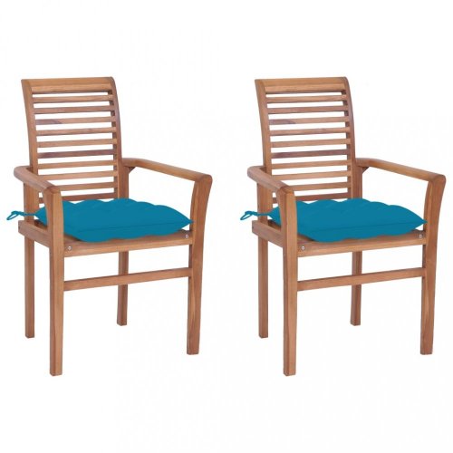 Zahradní jídelní židle s poduškou 2 ks teak Dekorhome - BAREVNÁ VARIANTA: Limetková