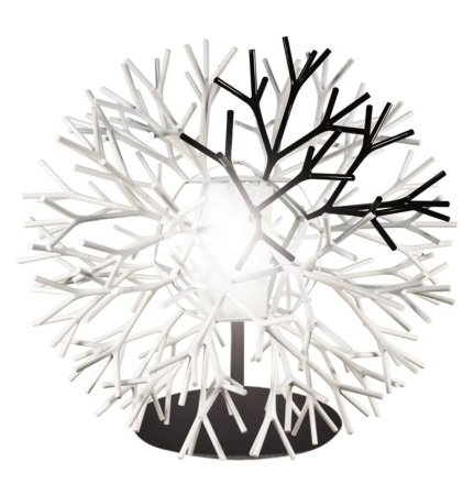 Stolní lampa Tree černobílá E27 60W korálová