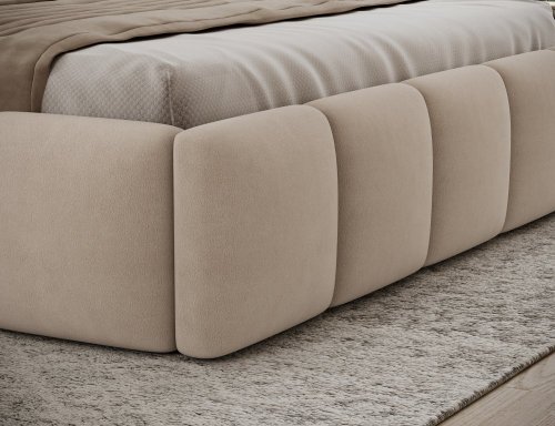 Posteľ Edvige + Drevený rám + Štandardný zdvih + kontajner 160x200