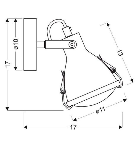 Nástenná lampa Crodo E14 sivá