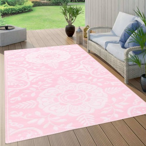 Venkovní koberec růžová PP Dekorhome - ROZMĚR: 80x150 cm