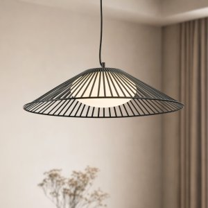 Lampa wisząca Sonte 60 czarna z białym kloszem nad stół GX53