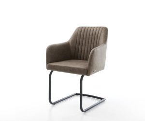 Jídelní židle Greg-Flex taupe vintage konzolová podnož kulatá černá