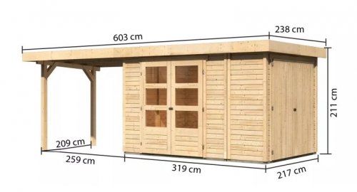 Dřevěný zahradní domek RETOLA 3 Dekorhome - ŠÍŘKA: 543 cm