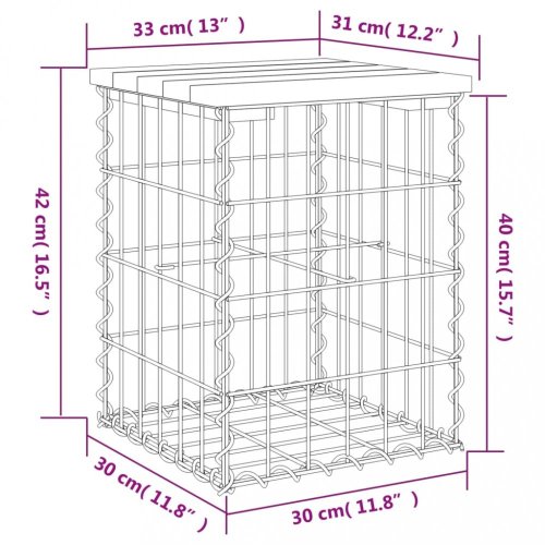 Zahradní lavice gabionový design 33x31x42 cm masivní douglaska