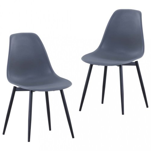 Jídelní židle 2 ks plast / kov Dekorhome - BAREVNÁ VARIANTA: Šedá