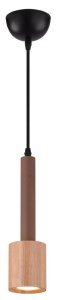 Závěsná lampa 1xGU10 žárovka kávová + dřevo TANTAL