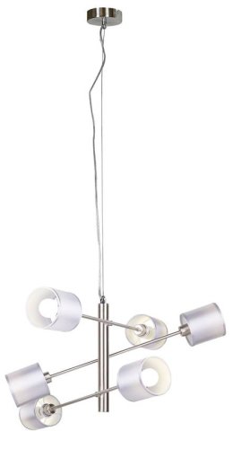 Závesná lampa, výškovo nastaviteľná, saténová, 6x40W, Saxofón