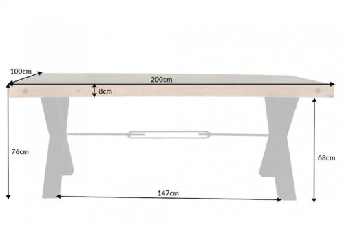 Jídelní stůl THETIS 55 mm Dekorhome - ROZMĚR: 200x100x76 cm