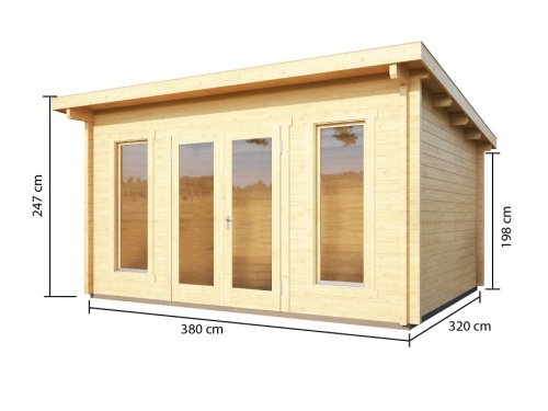 Dřevěný zahradní domek 380x320 cm Dekorhome