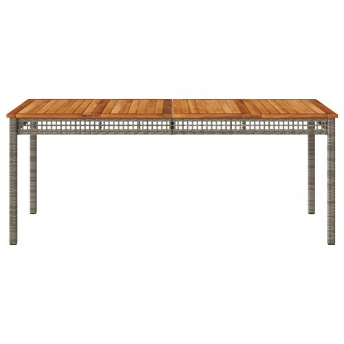 Zahradní stůl šedý 180 x 90 x 75 cm polyratan akáciové dřevo
