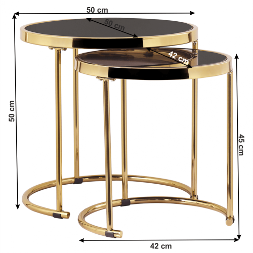 Odkládací stolek 2 ks MORINO - BAREVNÁ VARIANTA: Rosegold