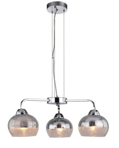 Závesná lampa so zrkadlom, chróm, rozbité sklo, 3x60W, Cromina