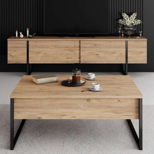 TV stolek Luxe - Atlantic Pine, Black