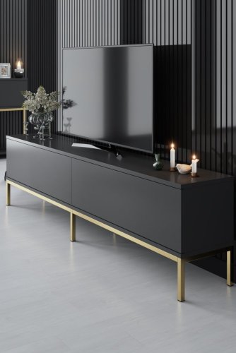 TV stolek Lord - Anthracite, Gold