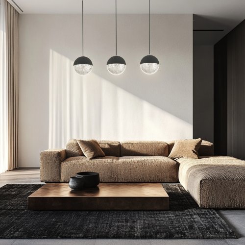 Závesná lampa čierna LED páska 5W Furni
