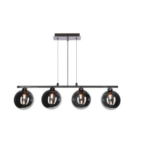 Závesná lampa SOMUL 4x20W G9 chrómové sklenené tienidlo 12 cm grafitové moderné elegantné svietidlo do obývačky jedálne do kuchyne pôvabné