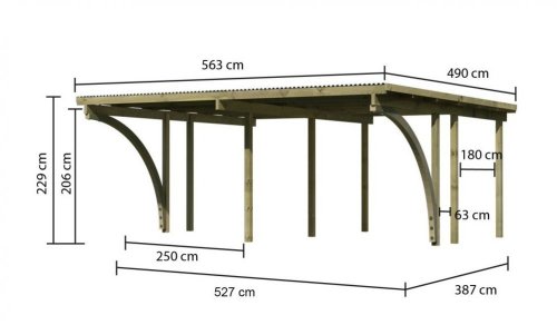 Dřevěný dvojitý přístřešek / carport ECO 1A Dekorhome
